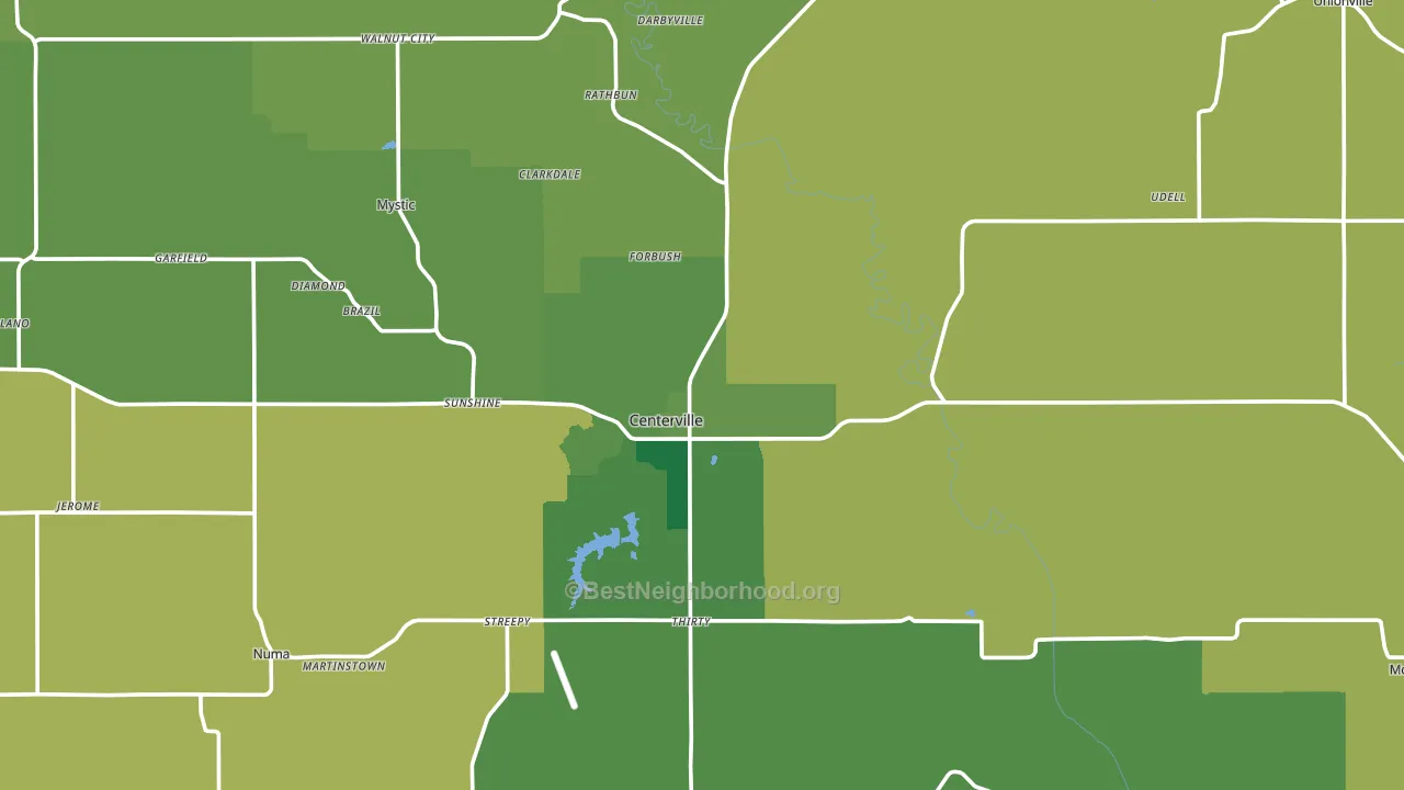 Appanoose County, IA block-group voter-turnout map
