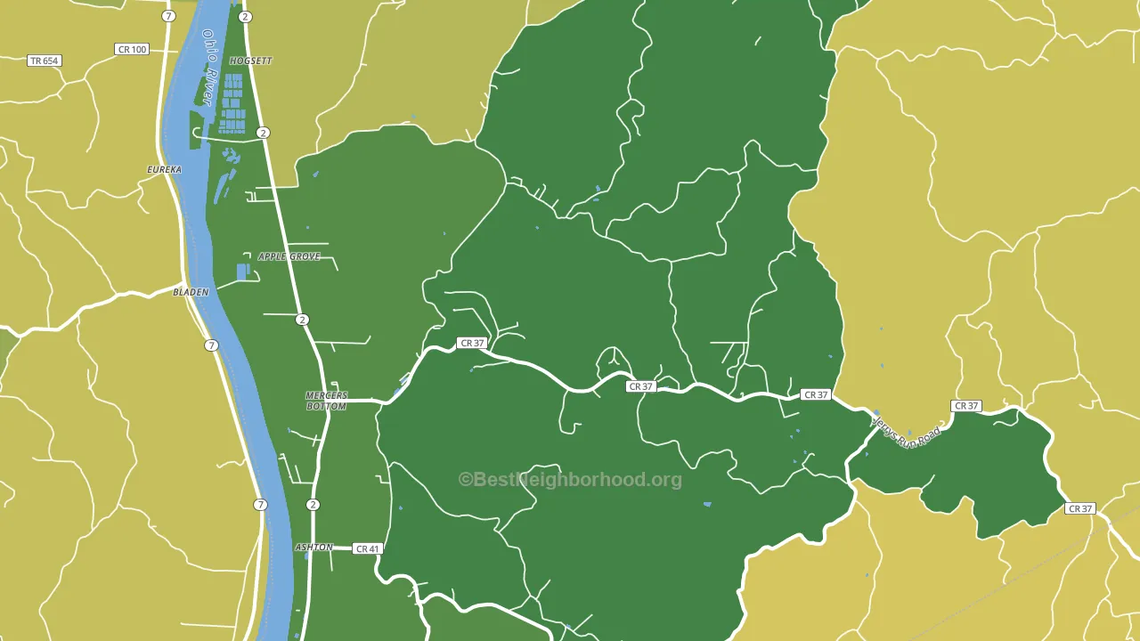 Apple Grove, WV block-group voter-turnout map