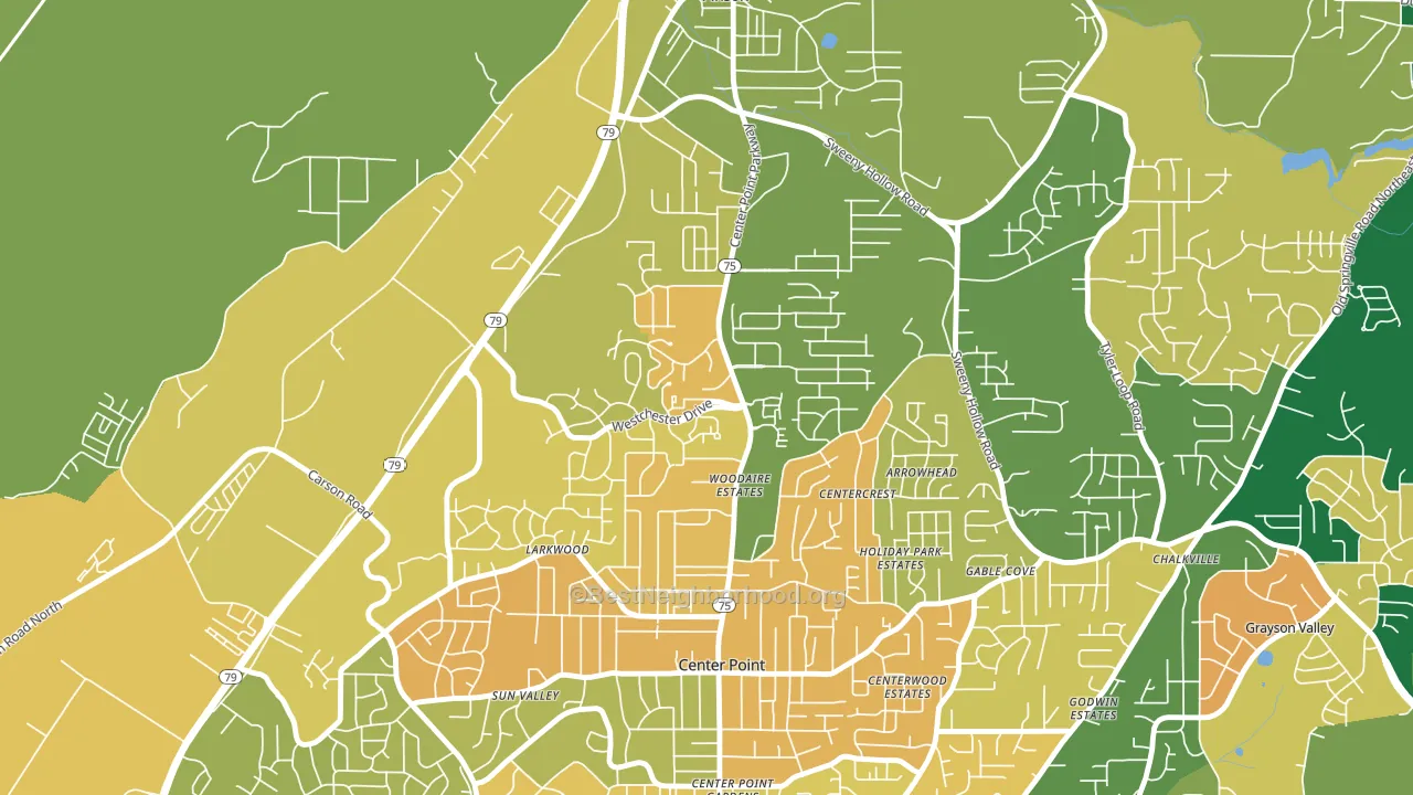Apple Valley, Birmingham, AL block-group voter-turnout map