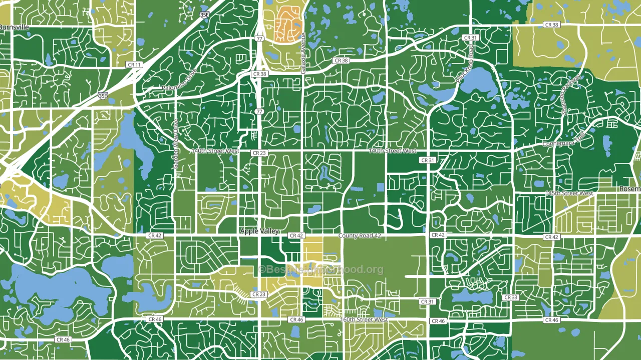 Apple Valley, MN block-group voter-turnout map