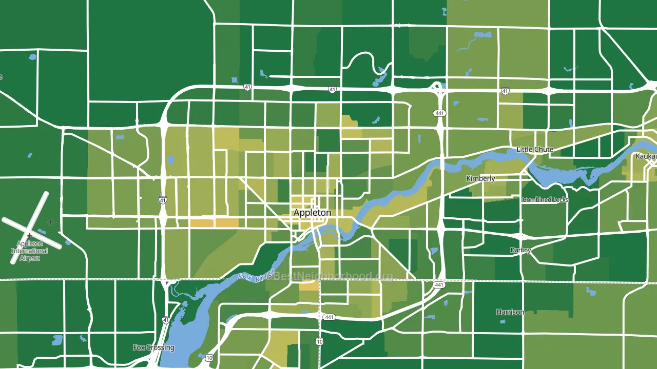 Appleton, WI block-group voter-turnout map
