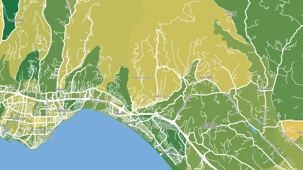 Aptos, CA block-group voter-turnout map
