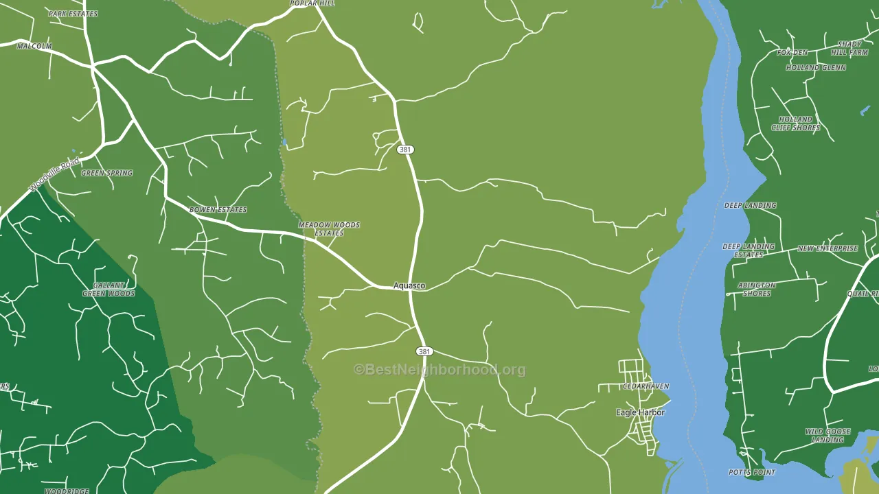 Aquasco, MD block-group voter-turnout map