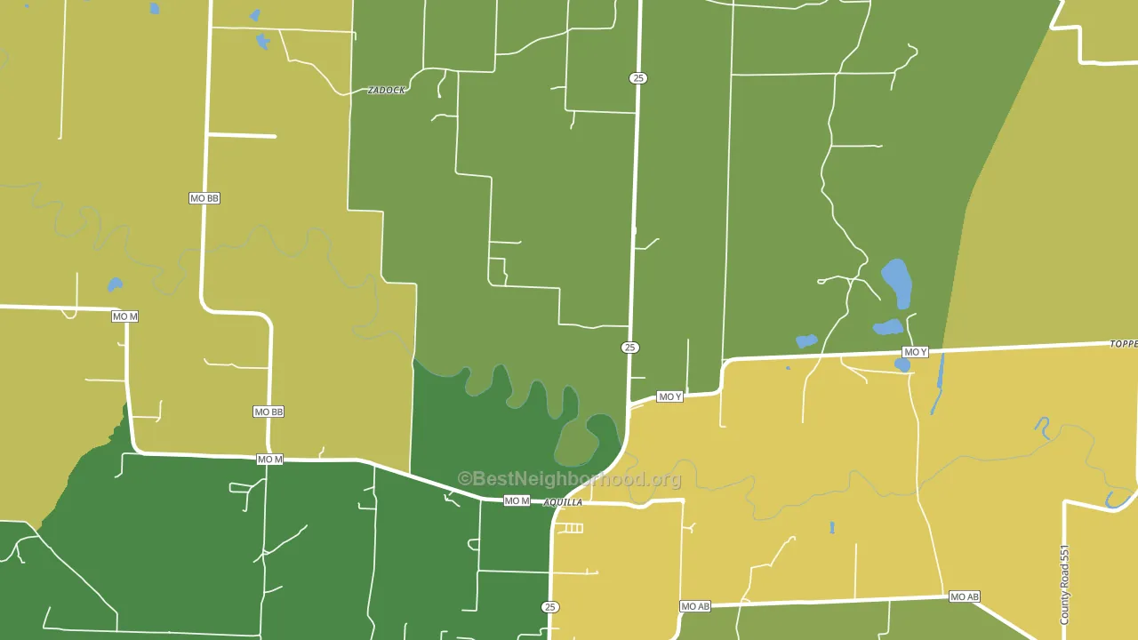 Aquilla, MO block-group voter-turnout map