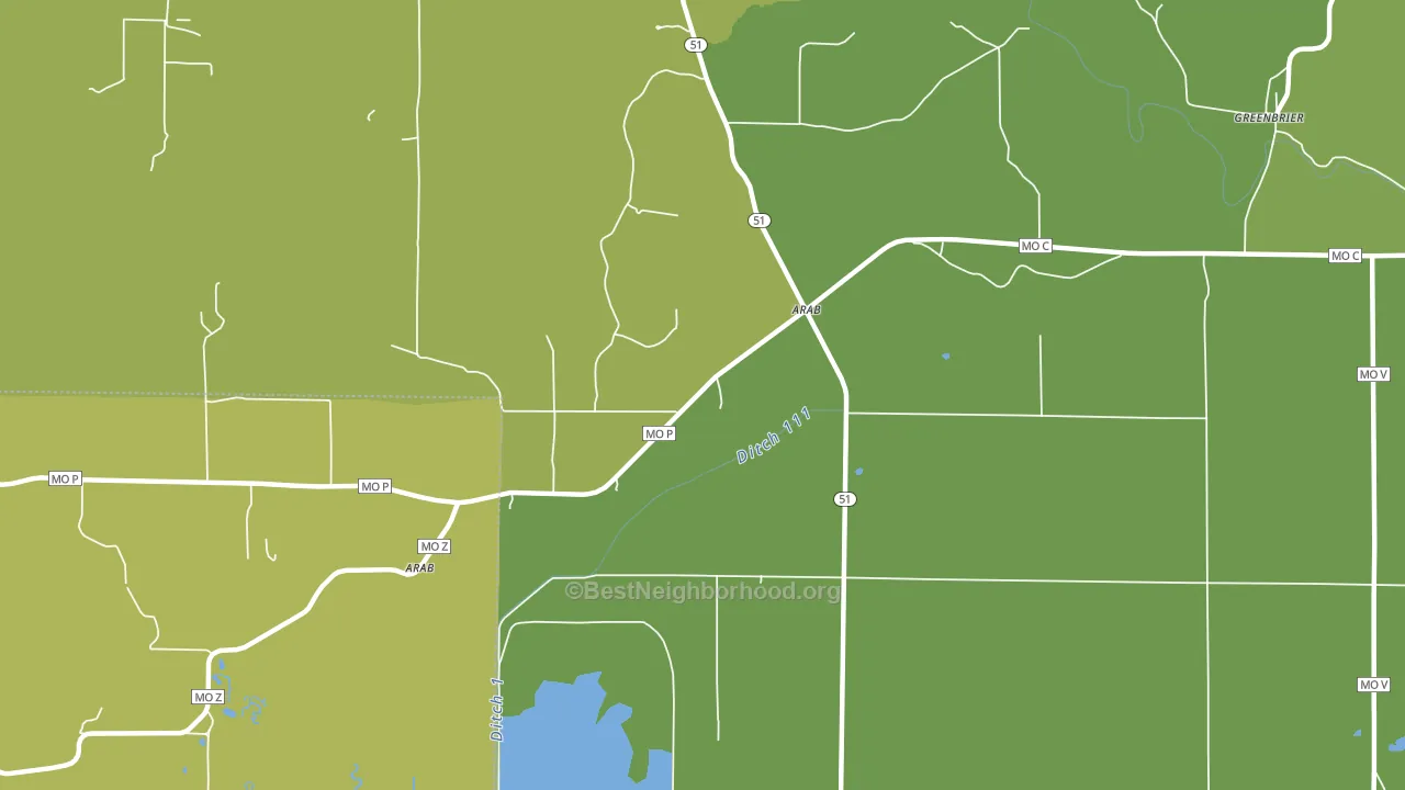 Arab, MO block-group voter-turnout map