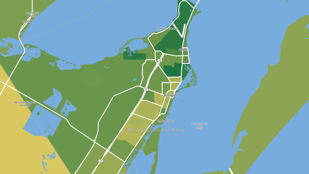 Aransas County, TX block-group voter-turnout map