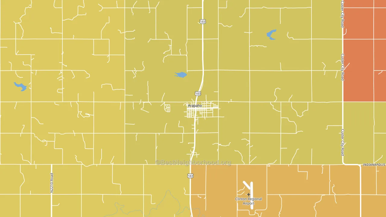Arapaho, OK block-group voter-turnout map