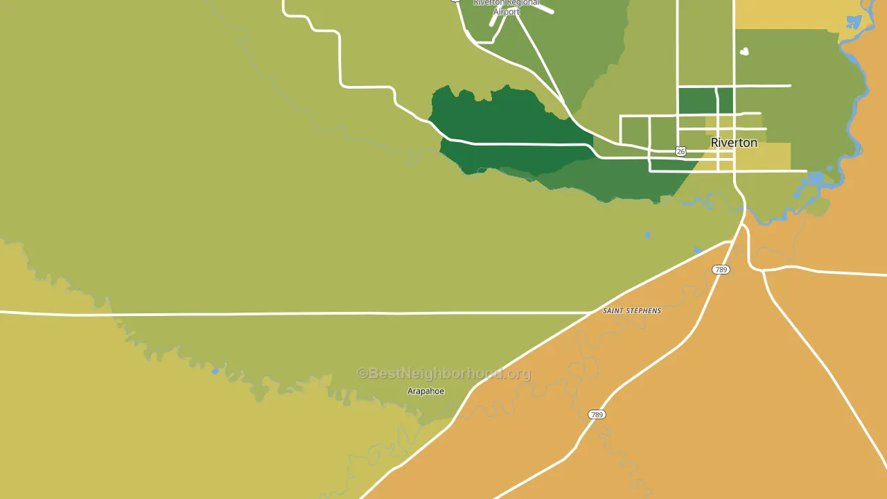 Arapahoe, WY block-group voter-turnout map