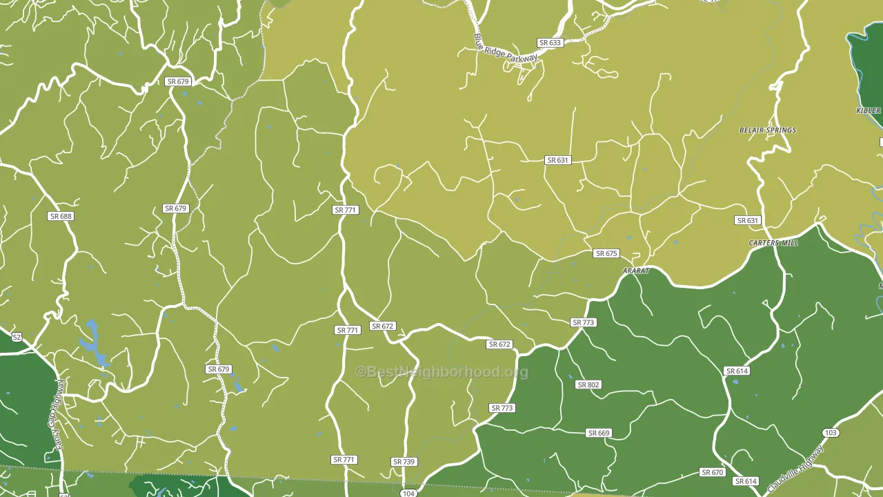 Ararat, VA block-group voter-turnout map