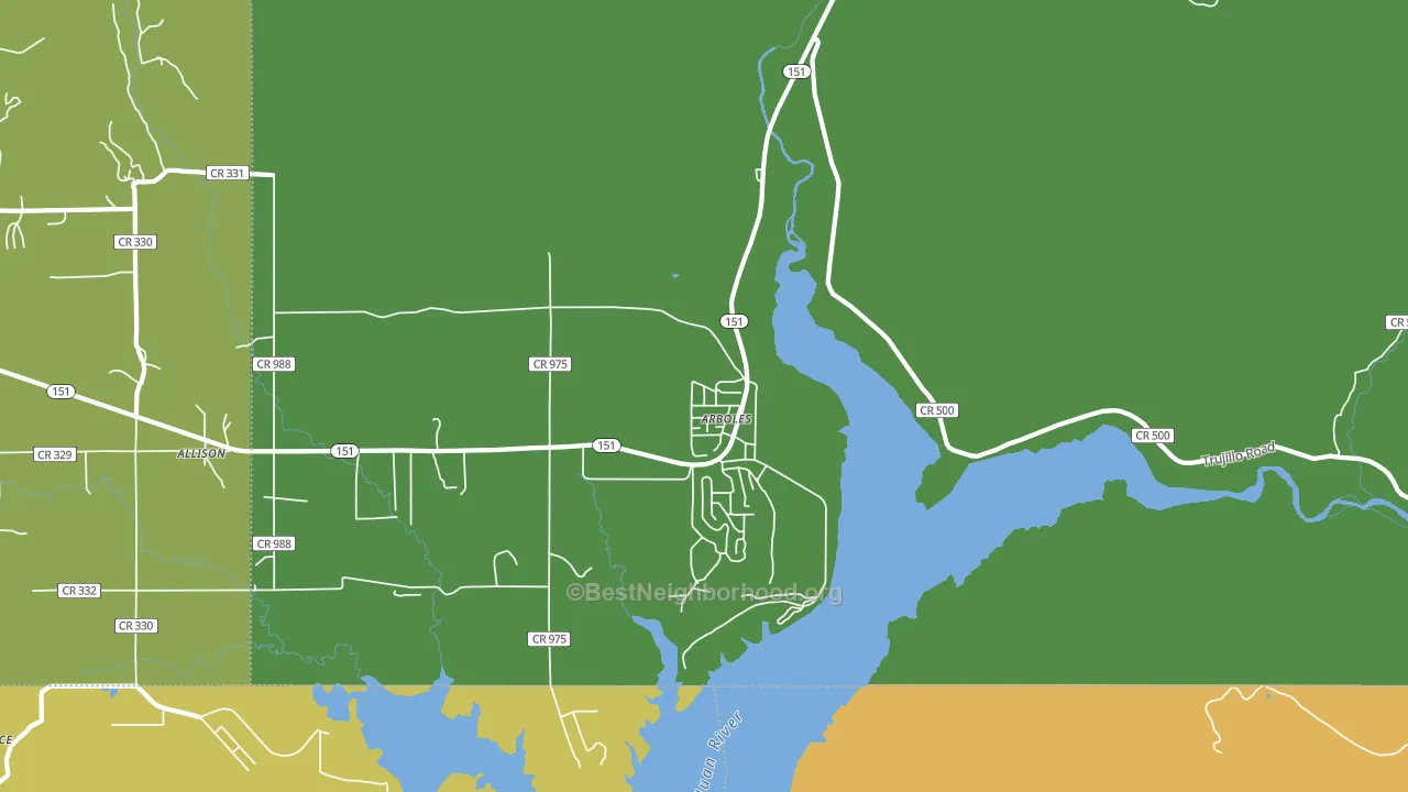 Arboles, CO block-group voter-turnout map