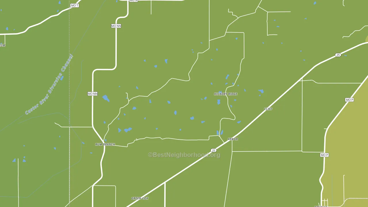 Arbor, MO block-group voter-turnout map