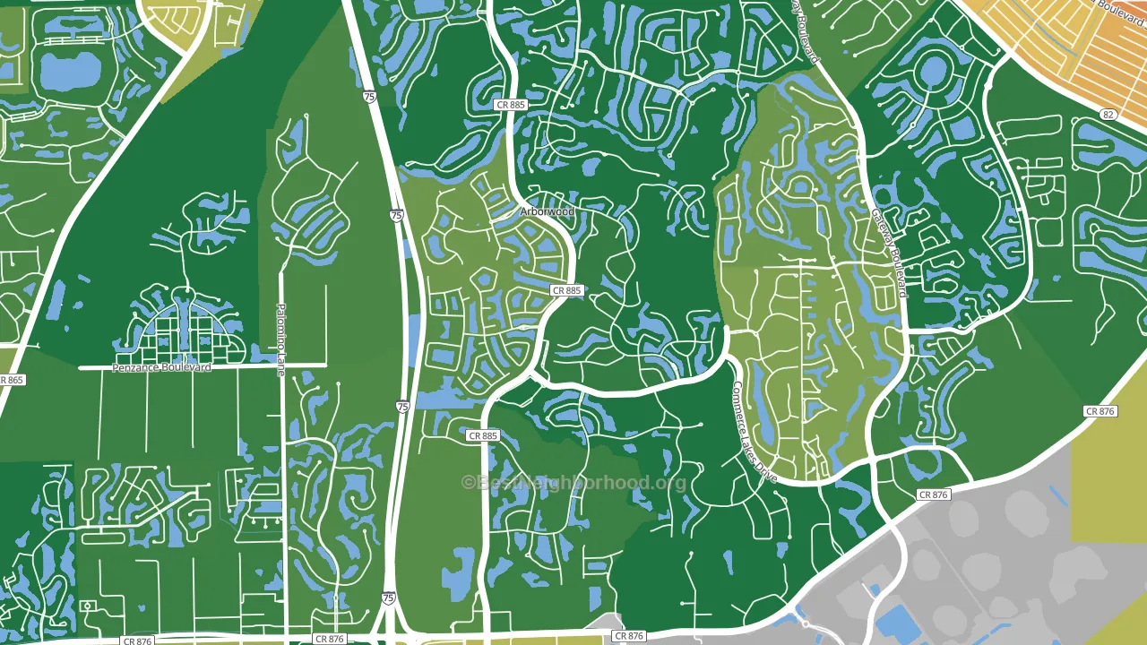 Arborwood, Fort Myers, FL block-group voter-turnout map