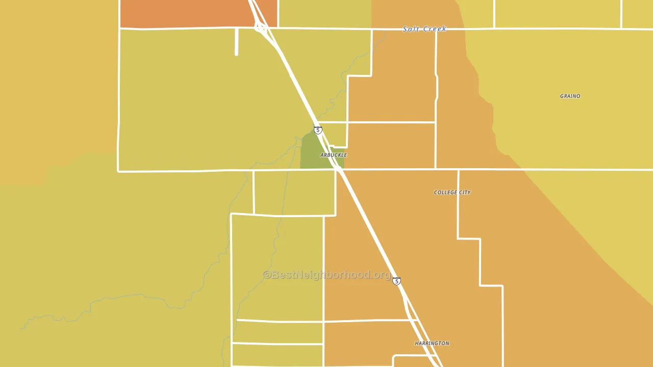 Arbuckle, CA block-group voter-turnout map