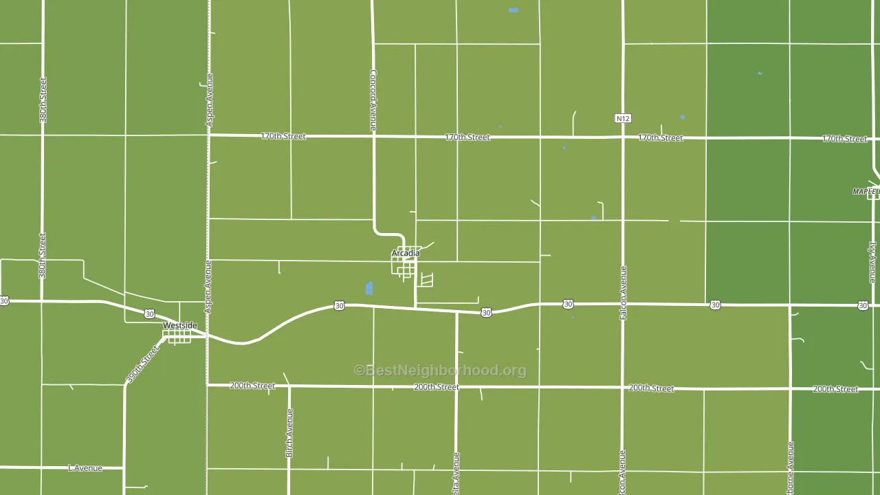Arcadia, IA block-group voter-turnout map