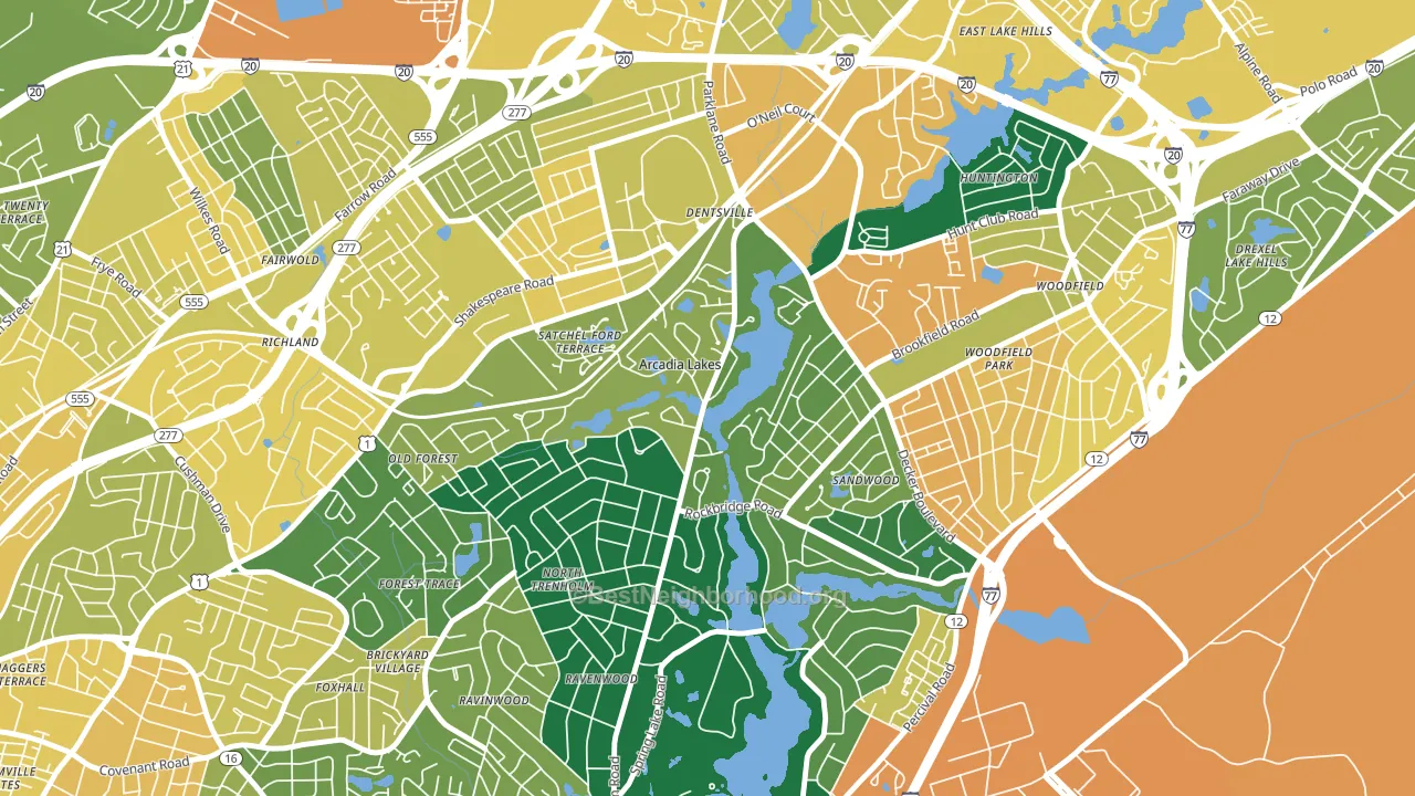 Arcadia Lakes, SC block-group voter-turnout map