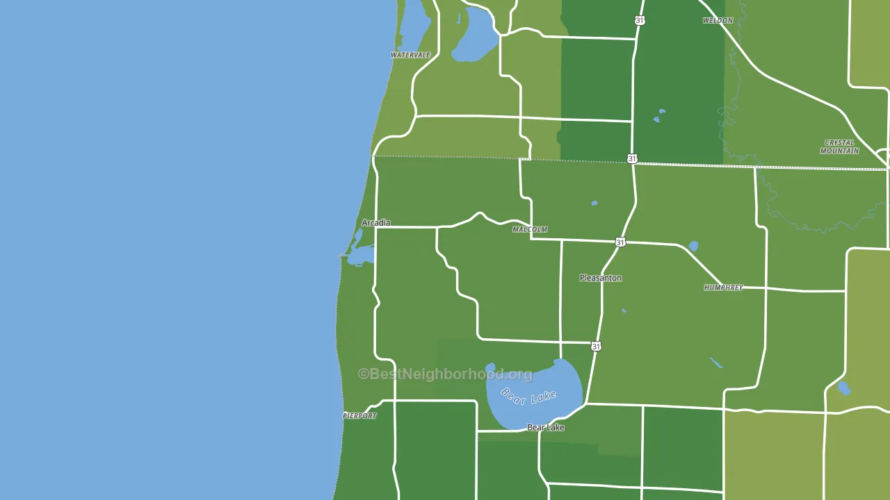 Arcadia, MI block-group voter-turnout map