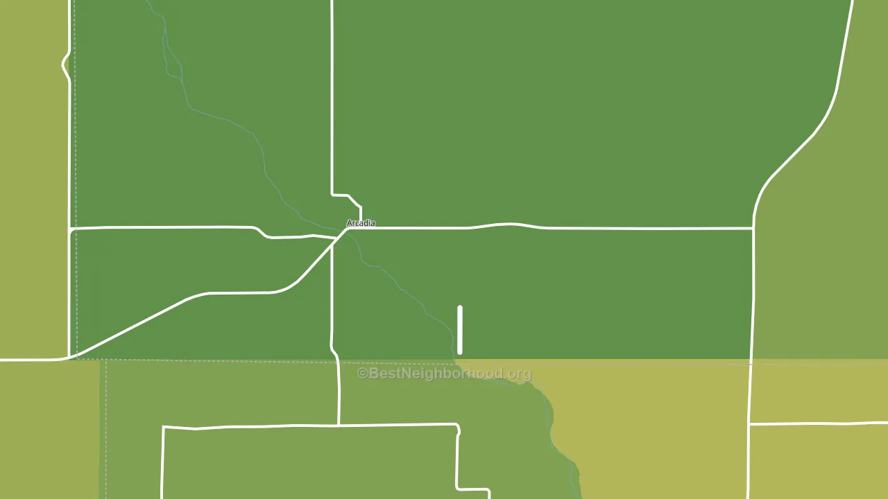 Arcadia, NE block-group voter-turnout map