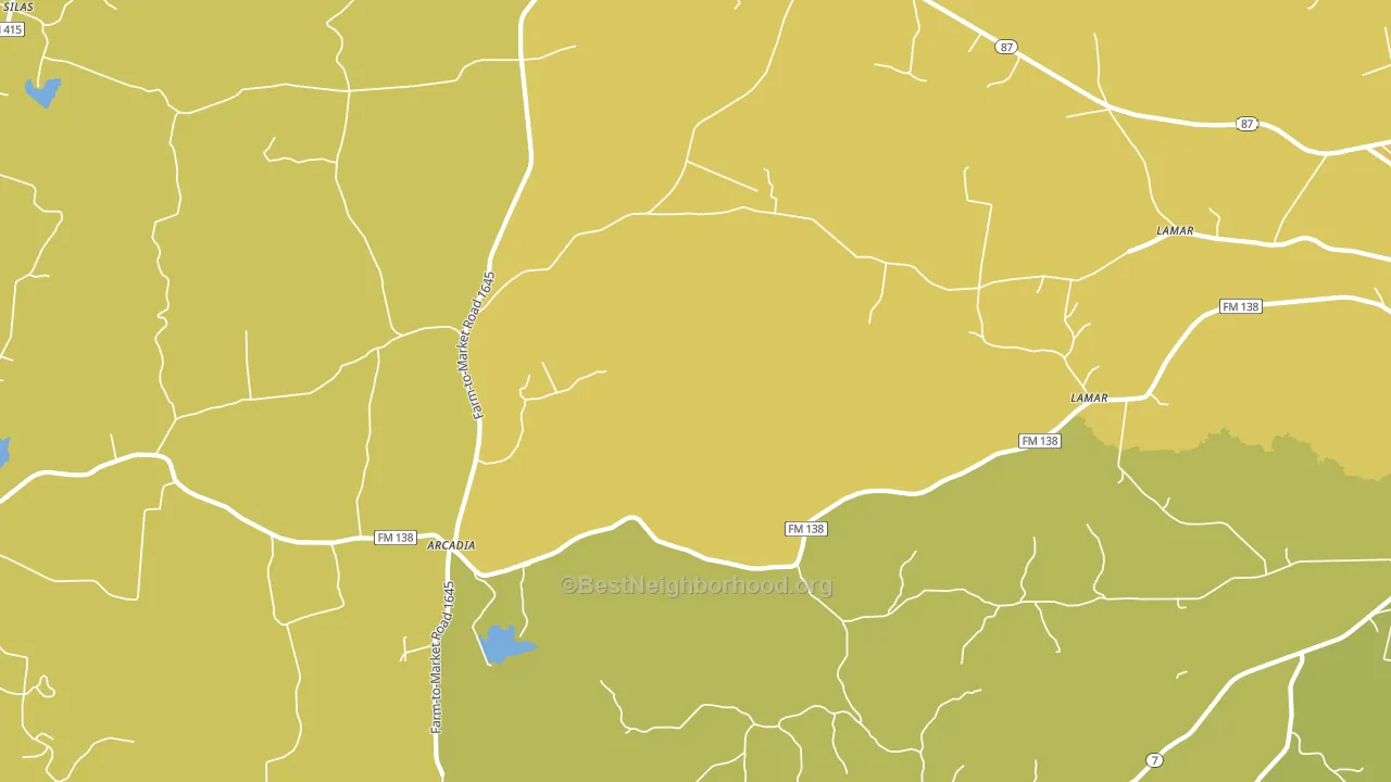 Arcadia, TX block-group voter-turnout map