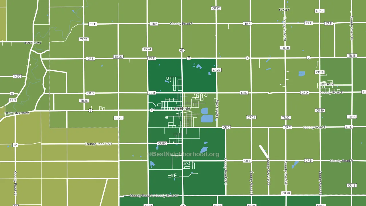 Archbold, OH block-group voter-turnout map
