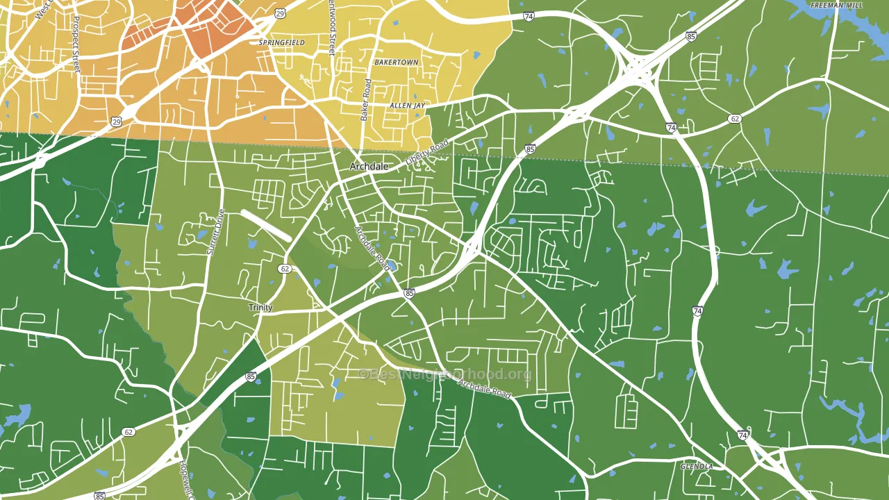 Archdale, NC block-group voter-turnout map