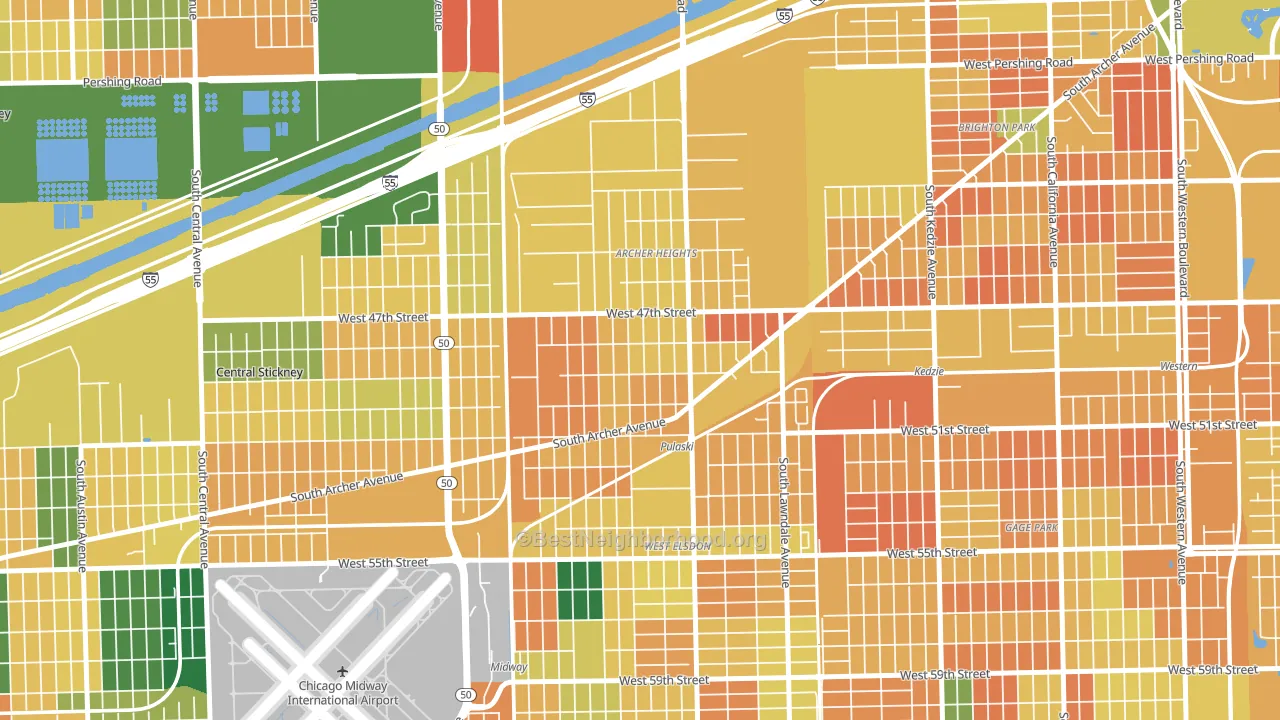 Archer Heights, Chicago, IL block-group voter-turnout map