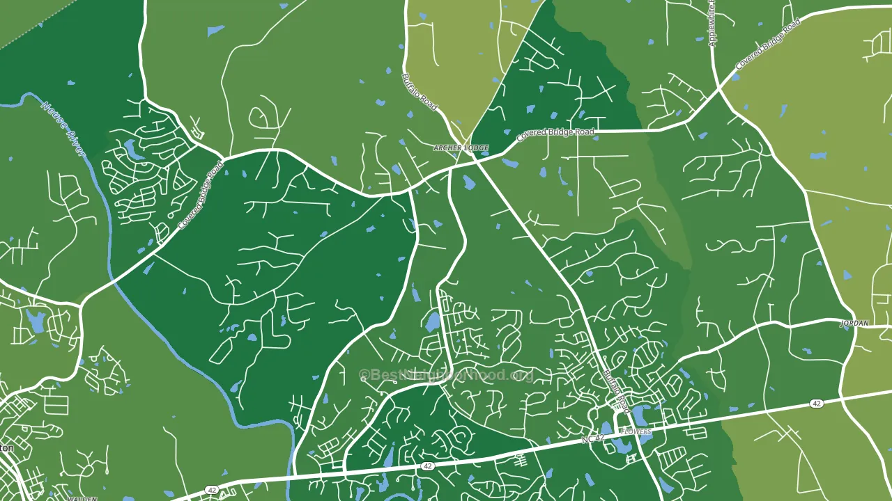 Archer Lodge, NC block-group voter-turnout map