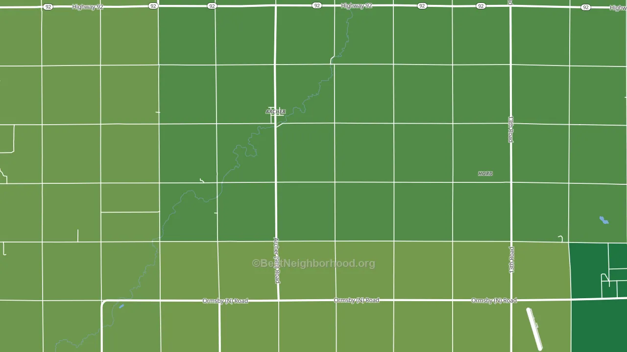 Archer, NE block-group voter-turnout map