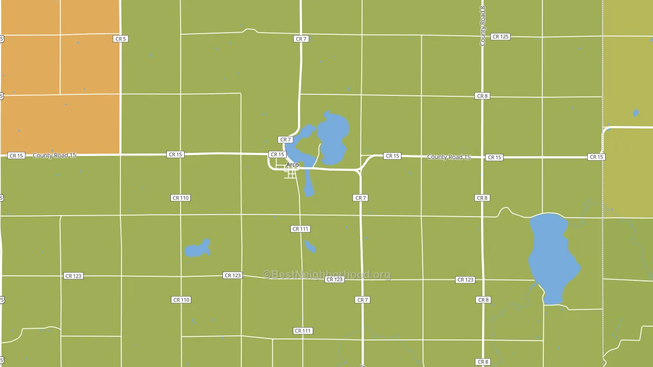 Arco, MN block-group voter-turnout map