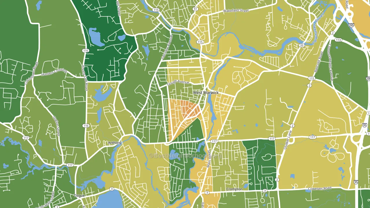 Arctic, West Warwick, RI block-group voter-turnout map