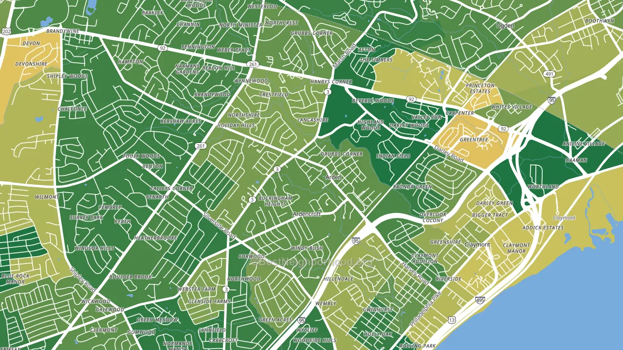 Arden, DE block-group voter-turnout map
