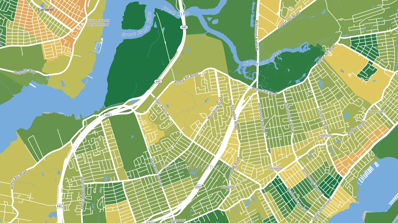 Arden Heights, Staten Island, NY block-group voter-turnout map