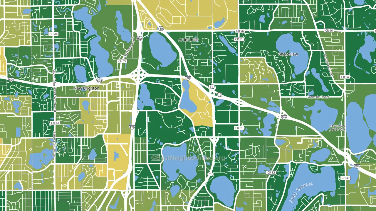 Arden Hills, MN block-group voter-turnout map