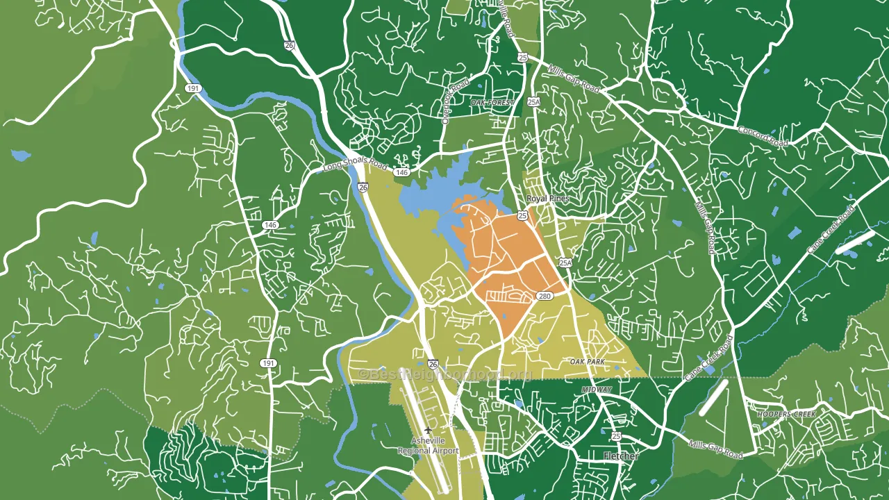 Arden, NC block-group voter-turnout map
