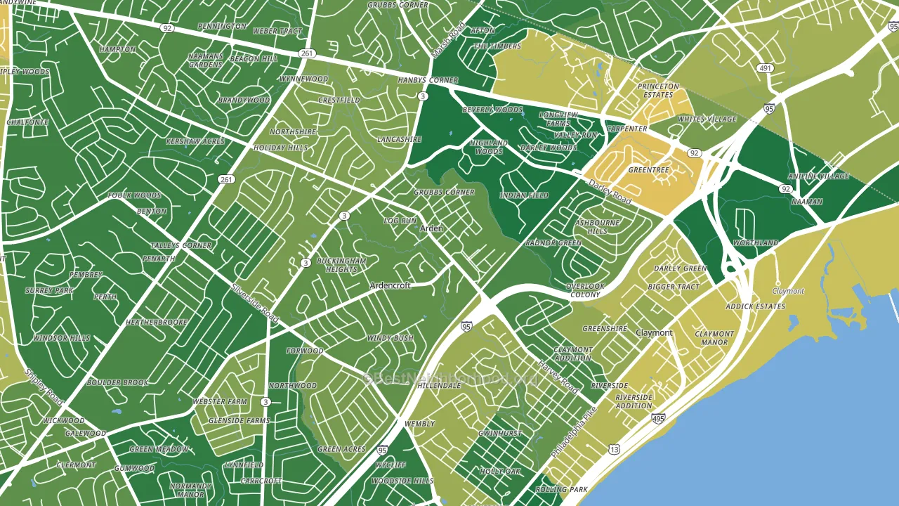 Ardentown, DE block-group voter-turnout map