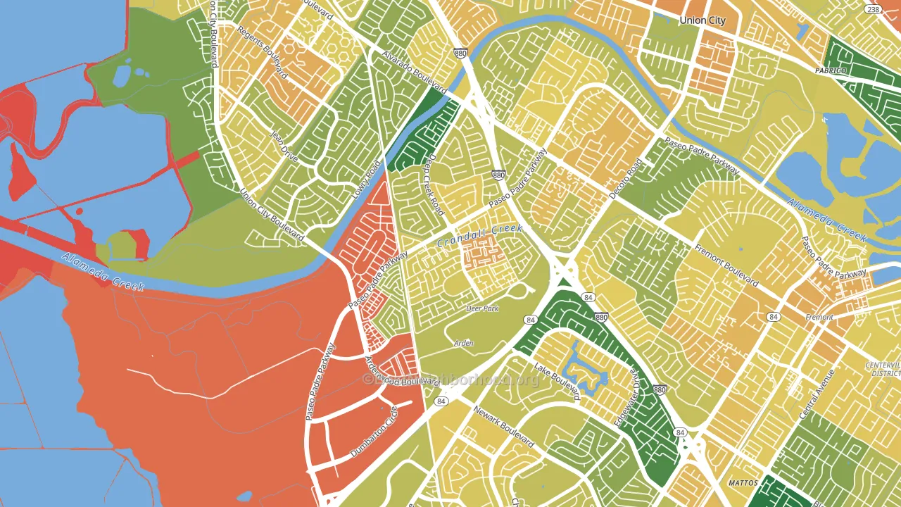 Ardenwood, Fremont, CA block-group voter-turnout map