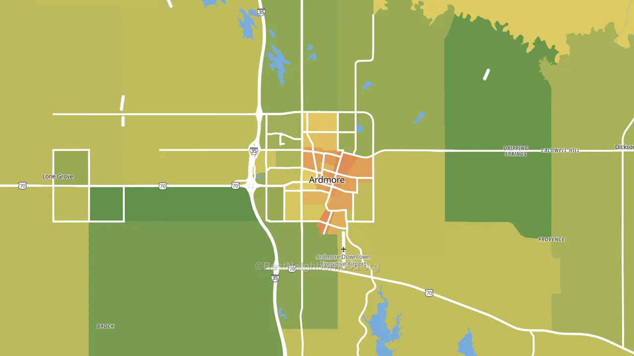 Ardmore, OK block-group voter-turnout map