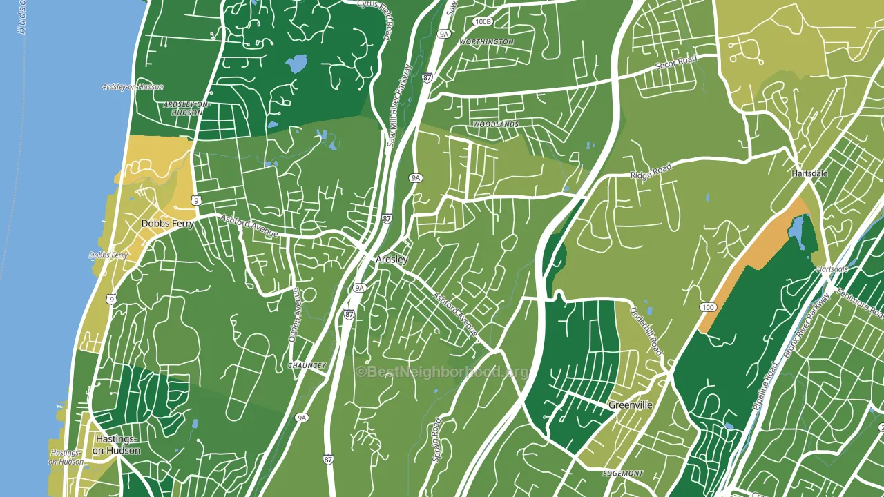 Ardsley, NY block-group voter-turnout map