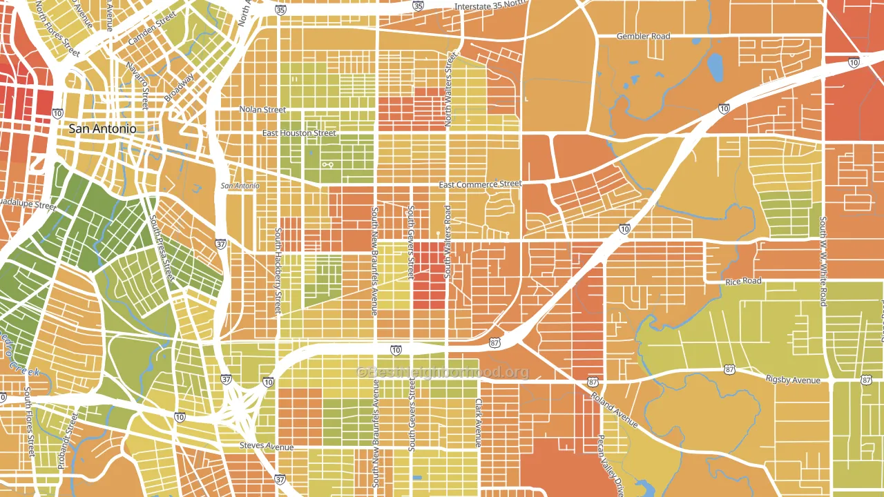 Arena District, San Antonio, TX block-group voter-turnout map