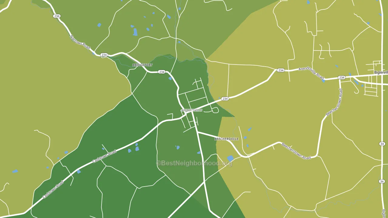 Arendtsville, PA block-group voter-turnout map