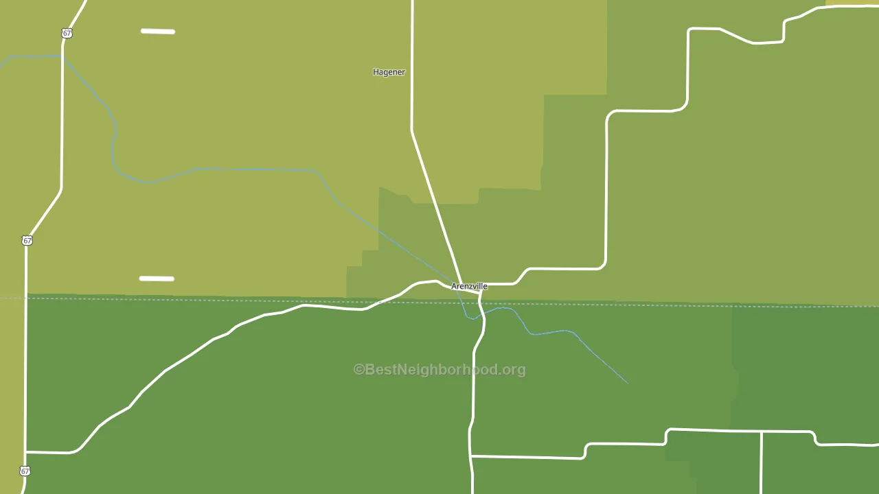 Arenzville, IL block-group voter-turnout map