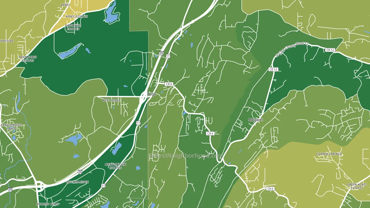 Argo, AL block-group voter-turnout map