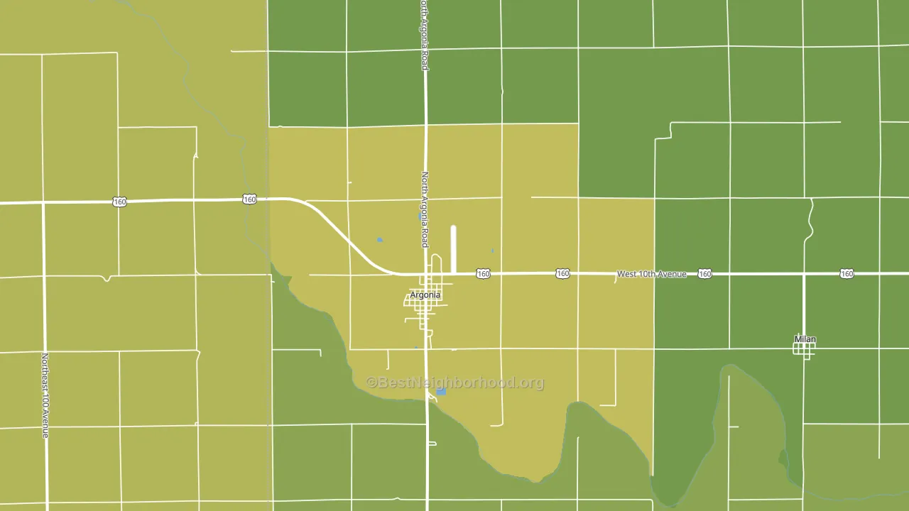 Argonia, KS block-group voter-turnout map