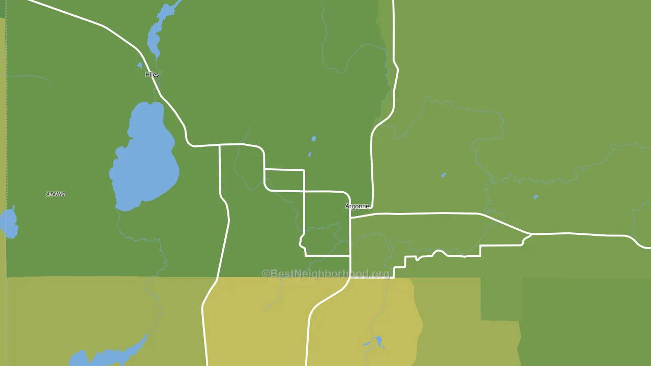 Argonne, WI block-group voter-turnout map