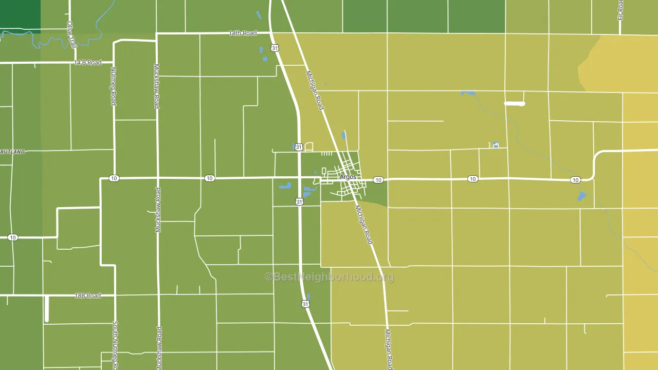 Argos, IN block-group voter-turnout map