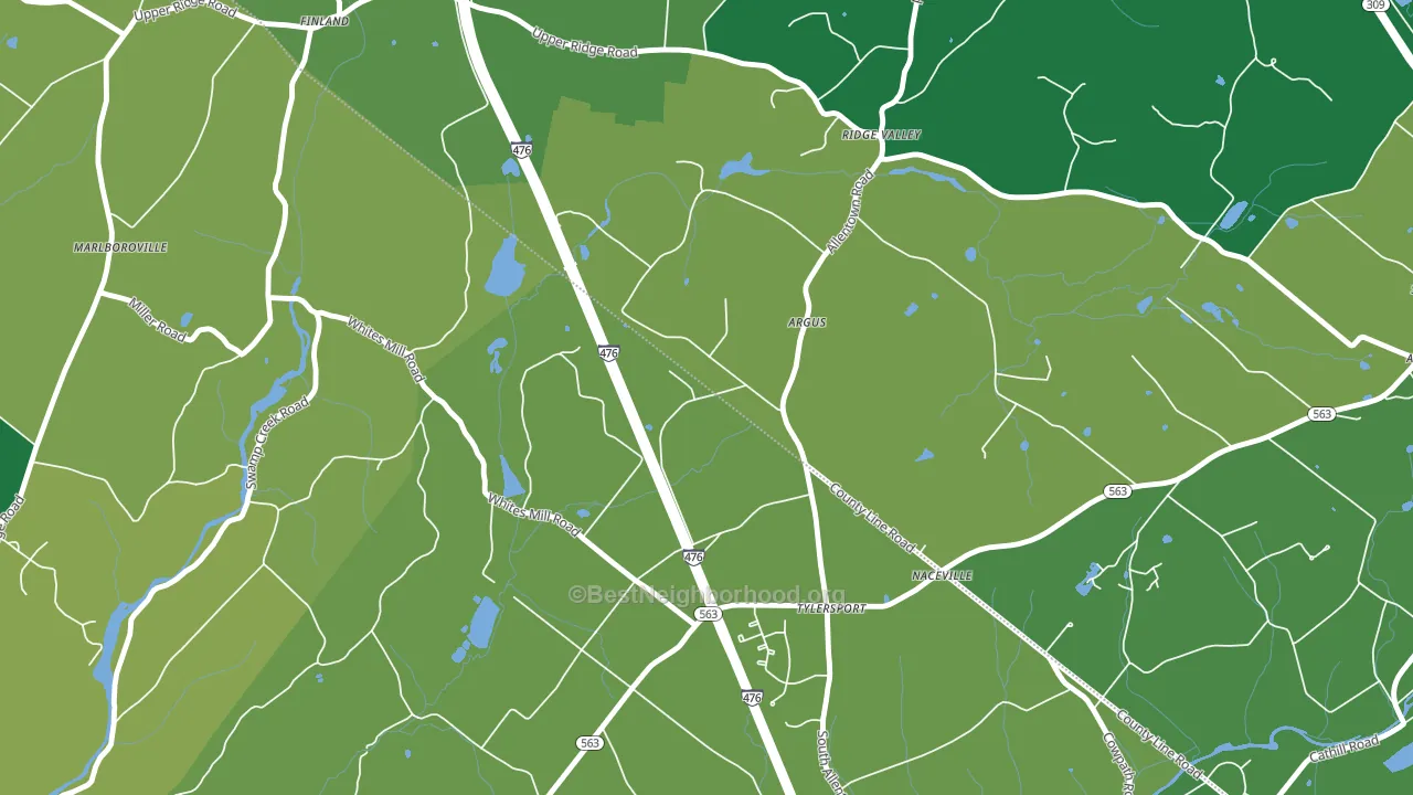Argus, PA block-group voter-turnout map