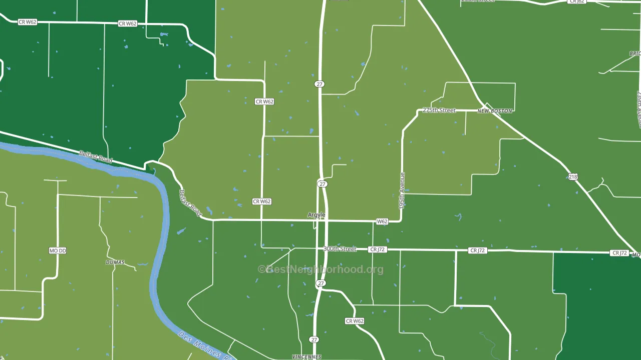 Argyle, IA block-group voter-turnout map