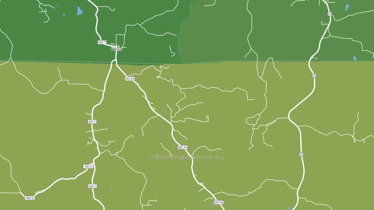 Argyle, MO block-group voter-turnout map
