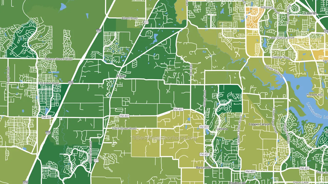 Argyle, TX block-group voter-turnout map