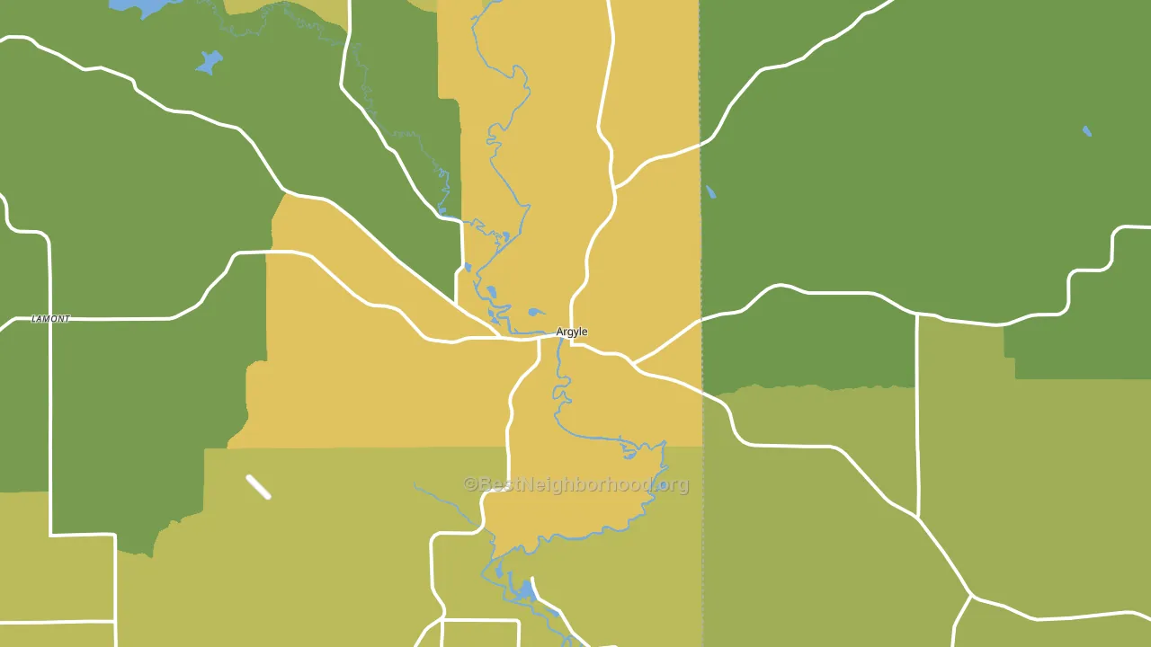 Argyle, WI block-group voter-turnout map