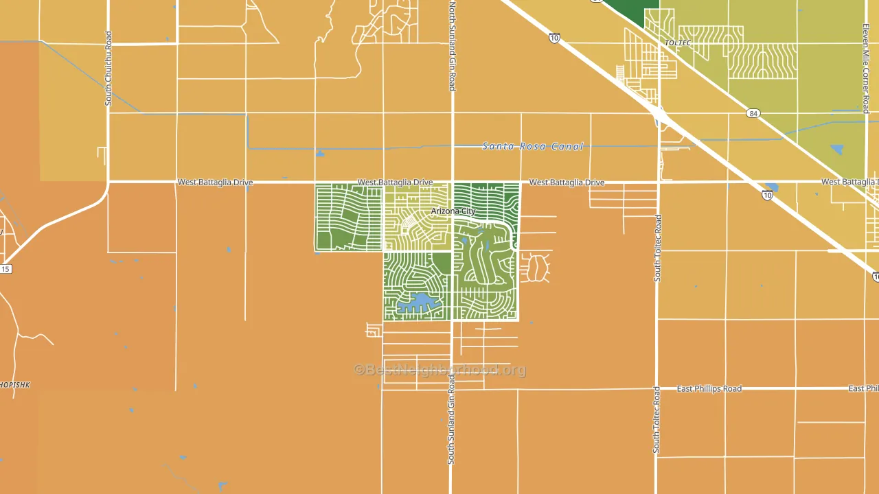 Arizona City, AZ block-group voter-turnout map